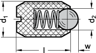 FED. 615.2-M6-NI FED. KUNSTSTOFF-DRUCKSTÜCK / NI-KUGEL 615.2-M6-NI