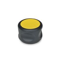 SOFTLINE-DREHKNOPF, 624.5-50-B6-DGB SOFTLINE-DREHKNOPF, EDELSTAHLBUCHSE, DECKEL GELB 624.5-50-B6-DGB