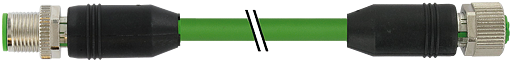 M12 St. 0° / M12 Bu. 0° geschirmt, Ethernet