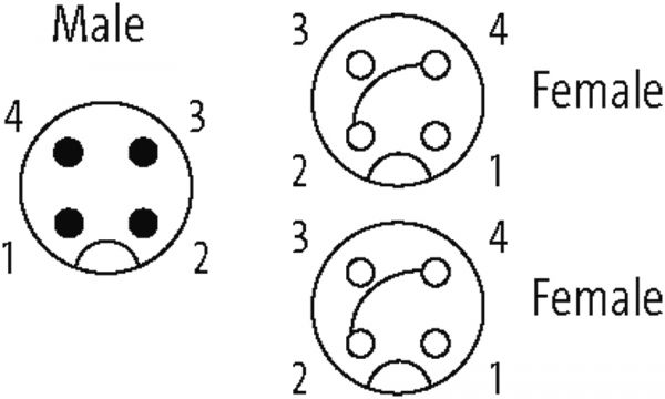 M12 Y-Verteiler auf M12 Bu. ger.