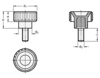 ELESA-RÄNDELSCHRAUBE MIT 591.5-20-M5-10 ELESA-RÄNDELSCHRAUBE MIT EDELSTAHL-GEWINDESTIFT 591.5-20-M5-10