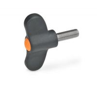 ELESA-FLÜGELSCHRAUBE, 633.1-48-M6-20-DOR ELESA-FLÜGELSCHRAUBE, EDELSTAHL, KAPPE ORANGE 633.1-48-M6-20-DOR