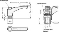 VERST. KLEMMHEBEL MIT 603.1-30-M6-DOR VERST. KLEMMHEBEL MIT EDELSTAHL-INNENTEIL 603.1-30-M6-DOR