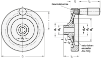 SCHEIBENHANDRAD MIT 520.2-100-B10-A SCHEIBENHANDRAD MIT EDELSTAHL-BUCHSE 520.2-100-B10-A