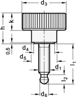 RÄNDELHOHLSCHRAUBE MIT 421.11-M10-35 RÄNDELHOHLSCHRAUBE MIT EDELSTAHL-GEWINDESTIFT 421.11-M10-35