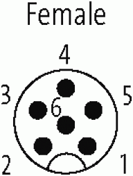 M12 Bu ger. 6pol,mit freiem Ltg-ende,Cube67-Safety