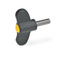 ELESA-FLÜGELSCHRAUBE, 633.1-48-M6-20-DGB ELESA-FLÜGELSCHRAUBE, EDELSTAHL, KAPPE GELB 633.1-48-M6-20-DGB