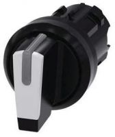 Knebelschalter, 3SU1002-2BL60-0AA0 Knebelschalter, beleuchtbar, 22mm, rund, schwarz, weiß 3SU1002-2BL60-0AA0