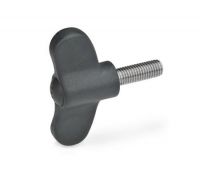 ELESA-FLÜGELSCHRAUBE, 633.1-48-M6-20-DSG ELESA-FLÜGELSCHRAUBE, EDELSTAHL, KAPPE SW-GRAU 633.1-48-M6-20-DSG