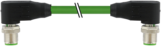 M12 St. 90° / M12 St. 90° geschirmt, Ethernet
