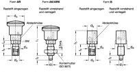 VERRIEGELUNGSBOLZEN MIT 816.1-6-M12X1,5-A VERRIEGELUNGSBOLZEN MIT KNOPF, AUSF. "DRÜCKEN" 816.1-6-M12X1,5-A