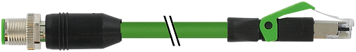 M12 St. 0° / RJ45 St. 0° geschirmt, Ethernet