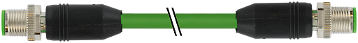 M12 St. 0° / M12 St. 0° geschirmt, Ethernet