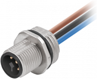 M12 Power T-kod. 7000-P7281-9410050 M12 Power T-kod. Flanschstecker Vorderwandmontage 7000-P7281-9410050