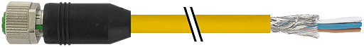 M12 Bu ger. 6pol,mit freiem Ltg-ende,Cube67-Safety