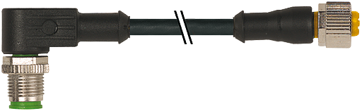 M12 St. 90° / M12 Bu. 0° A-kod.