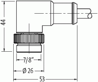 7/8'' (Mini) 7700-A3011-UMB0150 7/8'' (Mini) St. 90° freies Ltg.-ende 7700-A3011-UMB0150