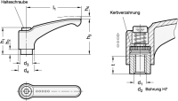 VERSTELLB.KLEMMHEBEL, 602.1-44-M4-OS VERSTELLB.KLEMMHEBEL, EDELSTAHL, ORANGE 602.1-44-M4-OS