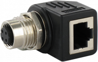 M12 Bu. D-cod. / RJ45 7000-44681-0000000 M12 Bu. D-cod. / RJ45 Ethernet-Adapter 90° 4-pol. 7000-44681-0000000