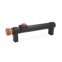 ROHRGRIFF, GERADE, 331-200-SW-T1-2 ROHRGRIFF, GERADE, SCHWARZ, 1 TASTER + "NOT-AUS" 331-200-SW-T1-2