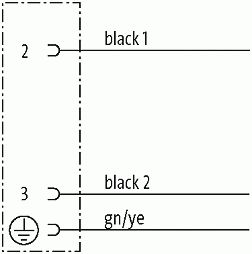 M12 Bu.gew mit freiem Leitungsende 3p.Dual-Keyway