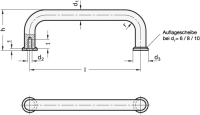 EDELSTAHL-BÜGELGRIFF 425-A4-10-120-GS EDELSTAHL-BÜGELGRIFF (A4), MIT AUFLAGESCHEIBEN 425-A4-10-120-GS