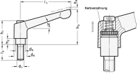 VERST.KLEMMHEBEL 300-108-M12-120-RS VERST.KLEMMHEBEL M.SCHRAUBE, ROT-STRUKTURMATT 300-108-M12-120-RS