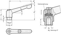 VERSTELLB.KLEMMHEBEL, 300-108-B12-OS VERSTELLB.KLEMMHEBEL, ORANGE 300-108-B12-OS