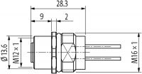 M12 Power S-kod. 7000-P6291-9400050 M12 Power S-kod. Flanschbuchse Vorderwandmontage 7000-P6291-9400050