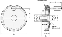ELESA-SCHEIBENHANDRAD MIT 521.5-100-B10-A ELESA-SCHEIBENHANDRAD MIT EDELSTAHLBUCHSE 521.5-100-B10-A