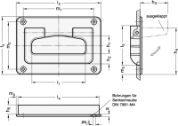 SCHALEN-KLAPPGRIFF MIT 825.2-90-SW SCHALEN-KLAPPGRIFF MIT FEDERRÜCKSTELLUNG 825.2-90-SW
