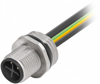 M12 Power S-kod. 7000-P6281-9400050 M12 Power S-kod. Flanschstecker Vorderwandmontage 7000-P6281-9400050
