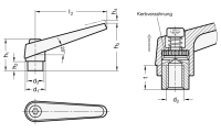 VERSTELLB. KLEMMHEBEL, 101.1-14-M5-OS VERSTELLB. KLEMMHEBEL, EDELSTAHL, ORANGE 101.1-14-M5-OS