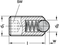 EDELSTAHL-DRUCKSTÜCK MIT 615.3-M10-KN EDELSTAHL-DRUCKSTÜCK MIT KUGEL 615.3-M10-KN